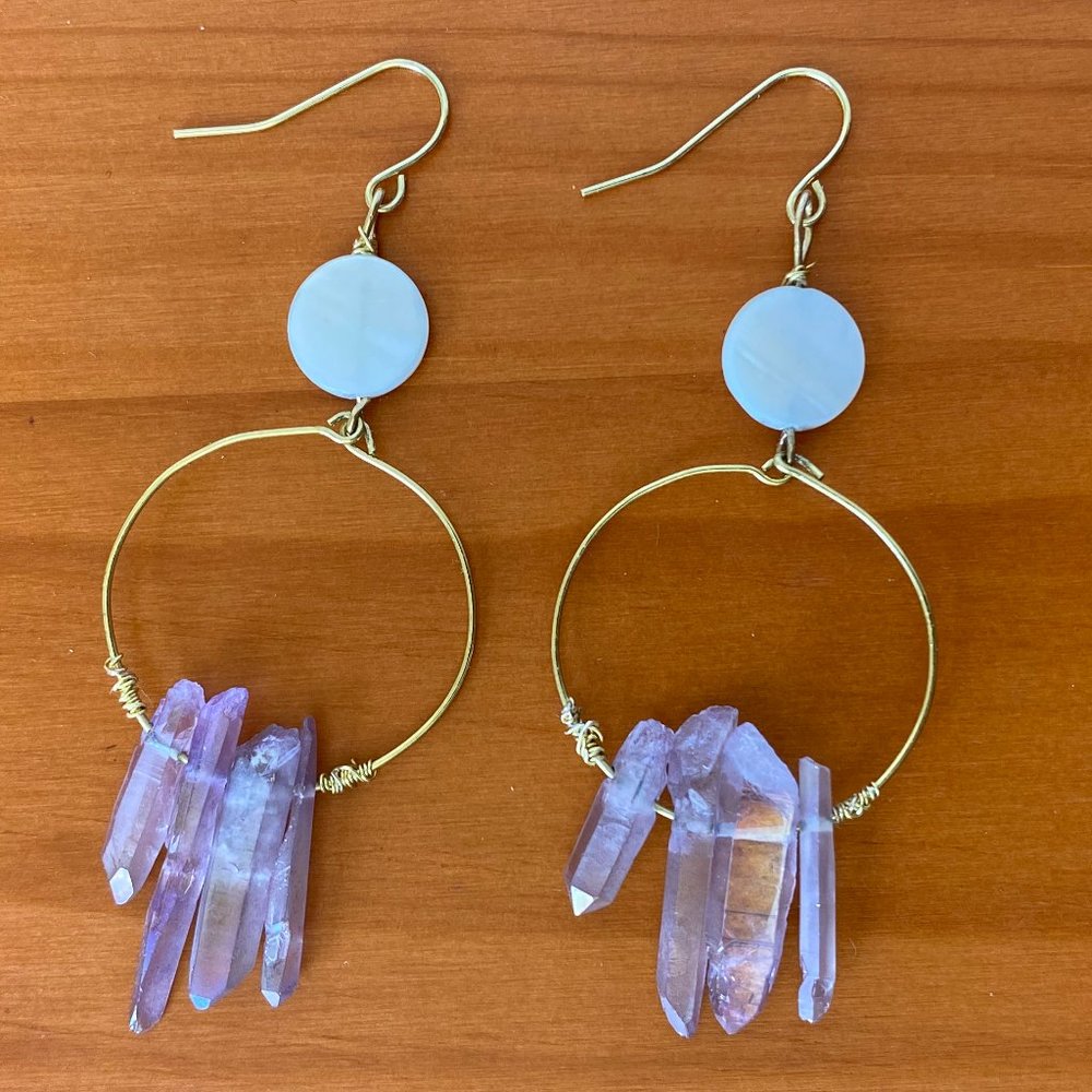 Lilac crystal earrings